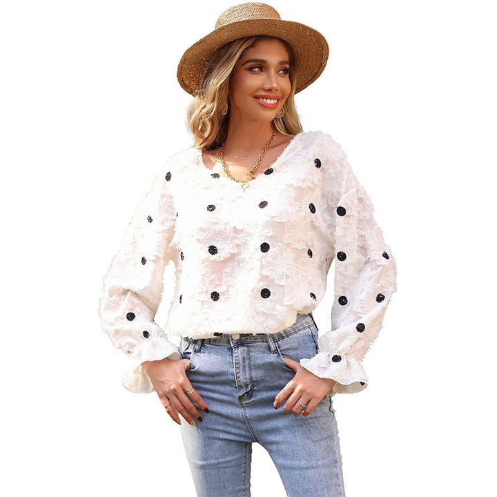 Damen Bluse mit dekorativen Rüschendetails und femininer Spitzenstruktur W&W Mode