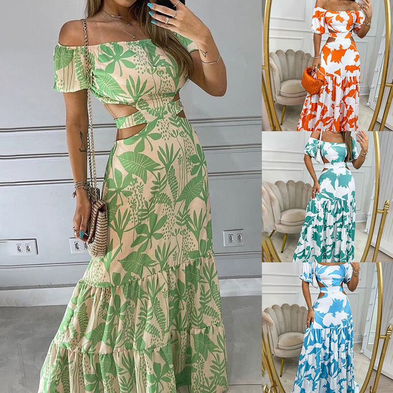 Damen Maxikleid mit raffiniertem Cut-Out und floralem Muster W&W Mode