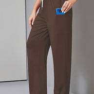 Damen Bequeme Freizeit-Hose mit praktischen Taschen und elastischem Bund WW