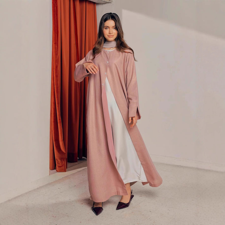 Damen stilvolles Langarmhemdkleid im Oversized-Schnitt WW