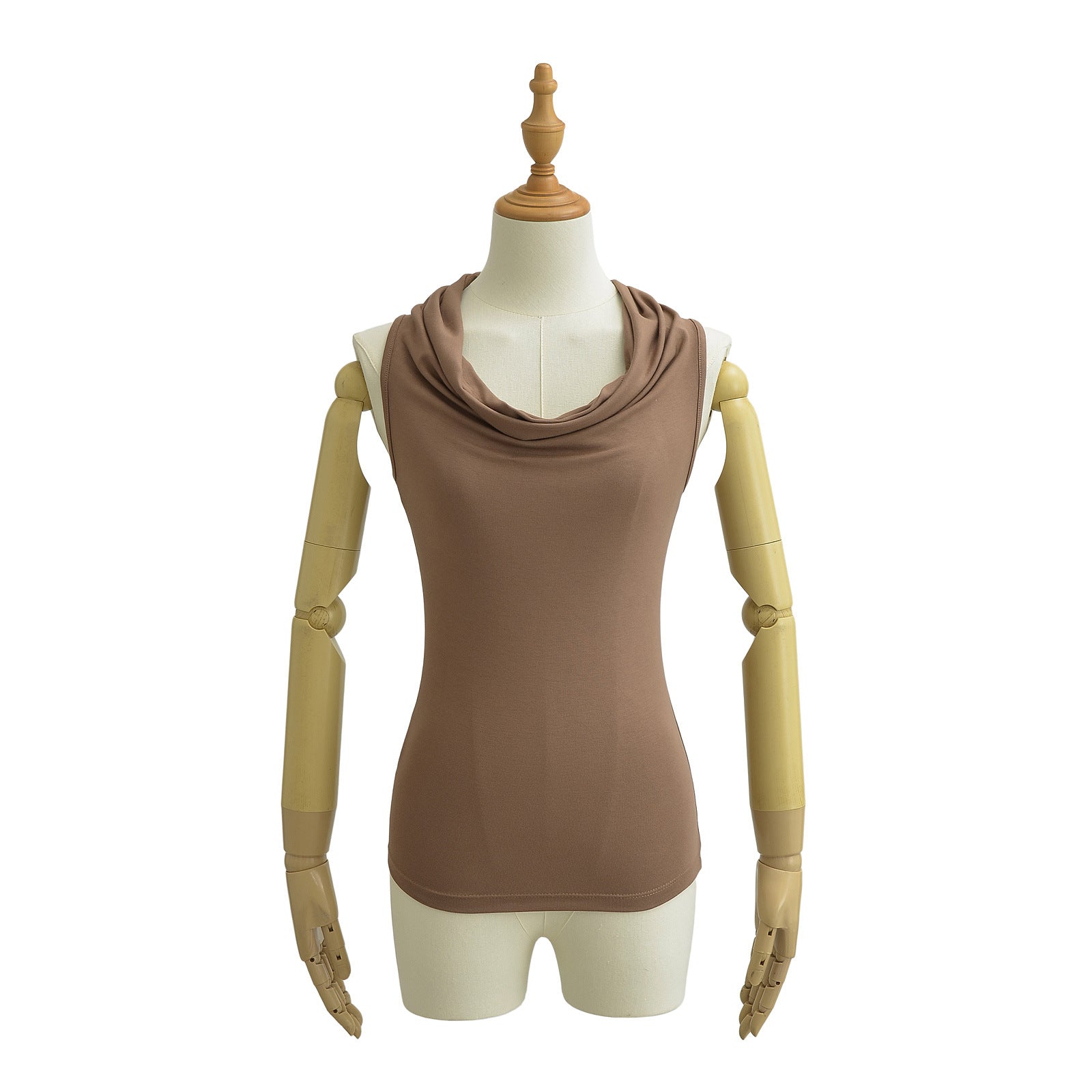 Damen ärmelloses Cowl-Top aus weichem, elastischem Material WW