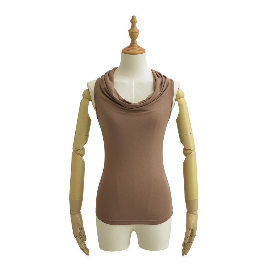 Damen ärmelloses Cowl-Top aus weichem, elastischem Material WW