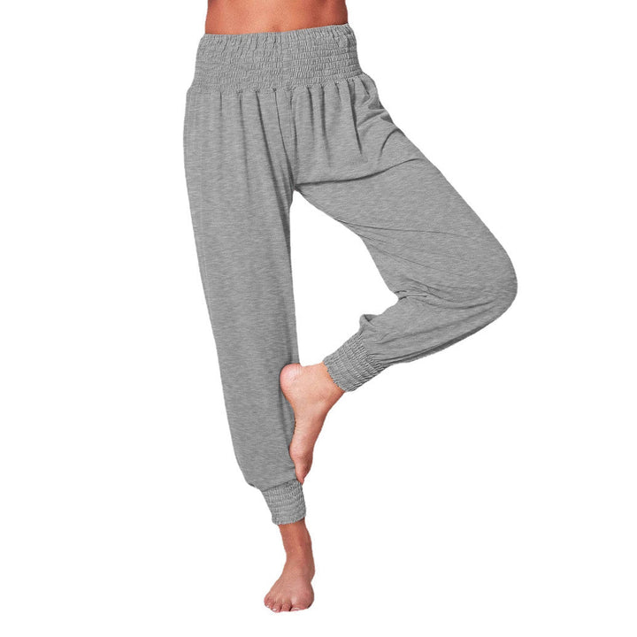 Damen weiche und bequeme Relax-Hosen mit elastischem Bund und buntem Design W&W Mode