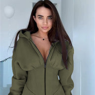 Damen Sportlicher Fleece-Jumpsuit mit hohem Kragen und trendiger Silhouette WW