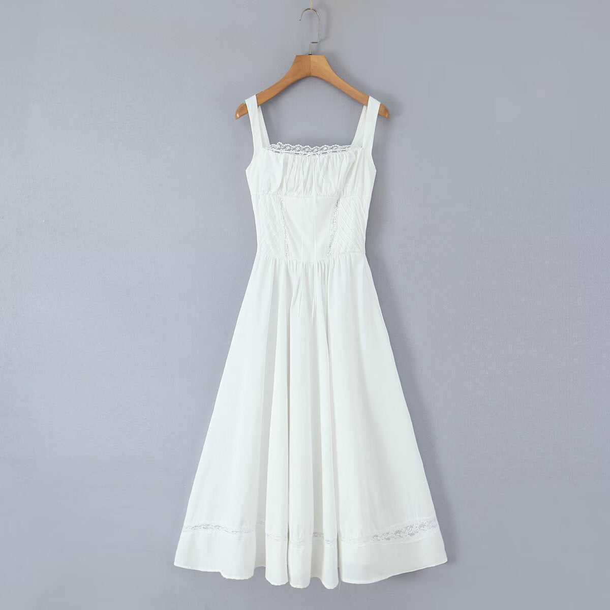 Damen Sommerliches Midi-Kleid mit feinen Spitzendetails WW