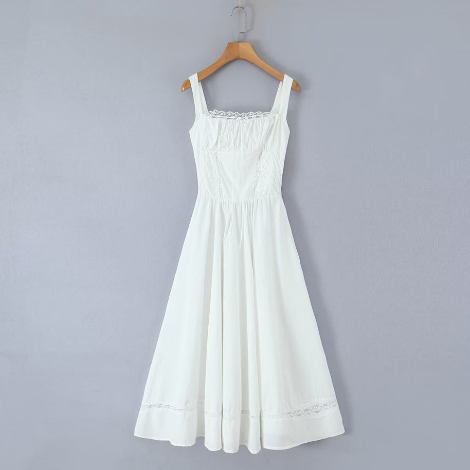 Damen Sommerliches Midi-Kleid mit feinen Spitzendetails WW