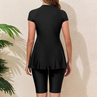 Damen Schwimmanzug mit Rock und praktischem Reißverschluss WW