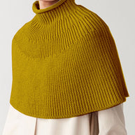 Damen Strickcape mit hochgeschlossenem Kragen WW