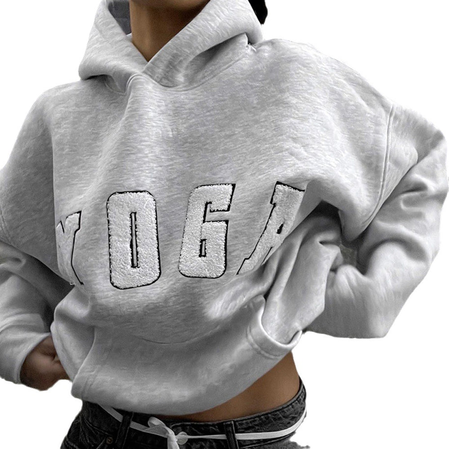 Damen Sportlicher Hoodie mit kreativem YOGA-Print WW