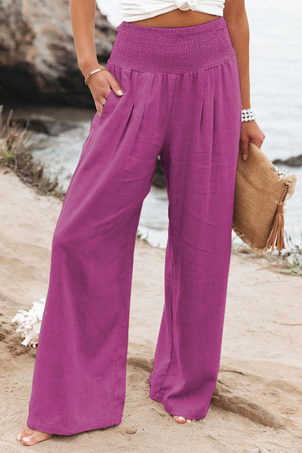 W&W Mode | Baumwoll Leinen Hose Mit Hohem Bund