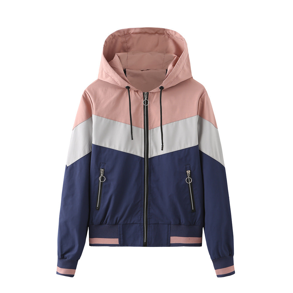 Damen sportliche Windbreaker-Jacke mit praktischen Reißverschlusstaschen WW