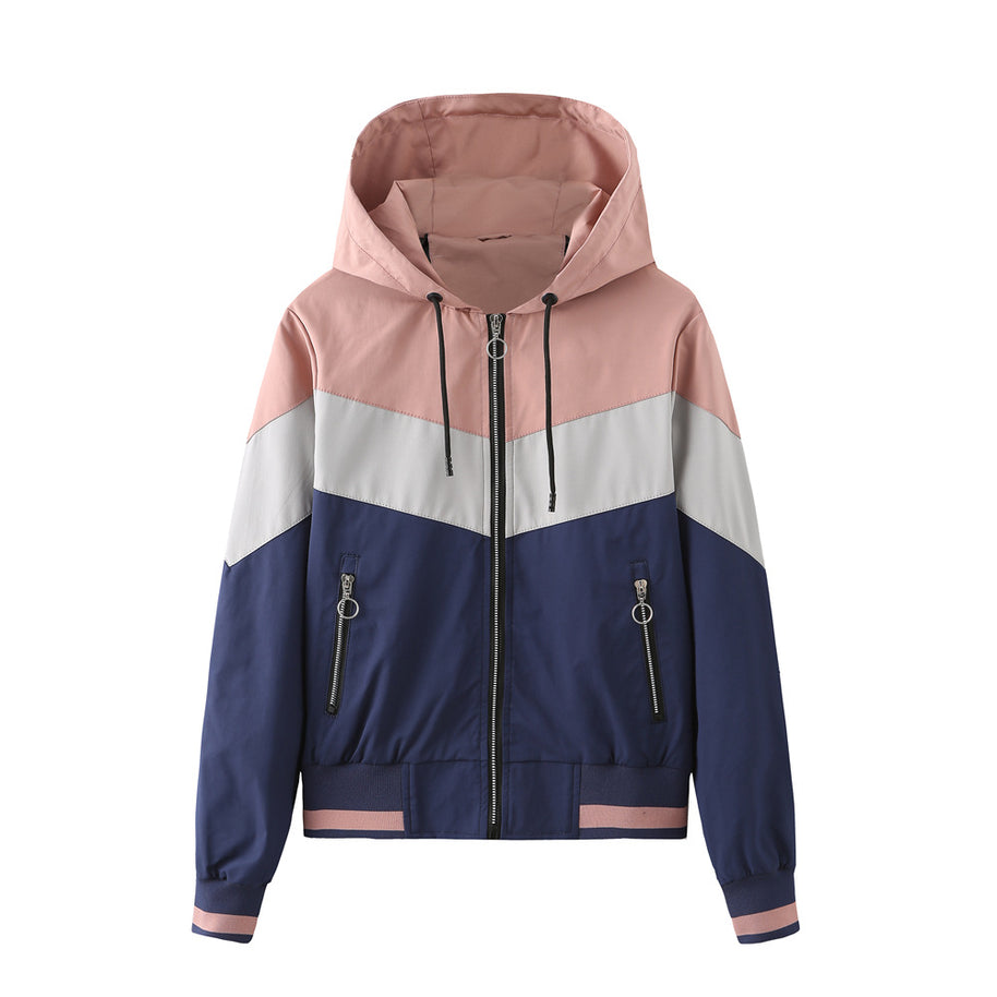 Damen sportliche Windbreaker-Jacke mit praktischen Reißverschlusstaschen WW