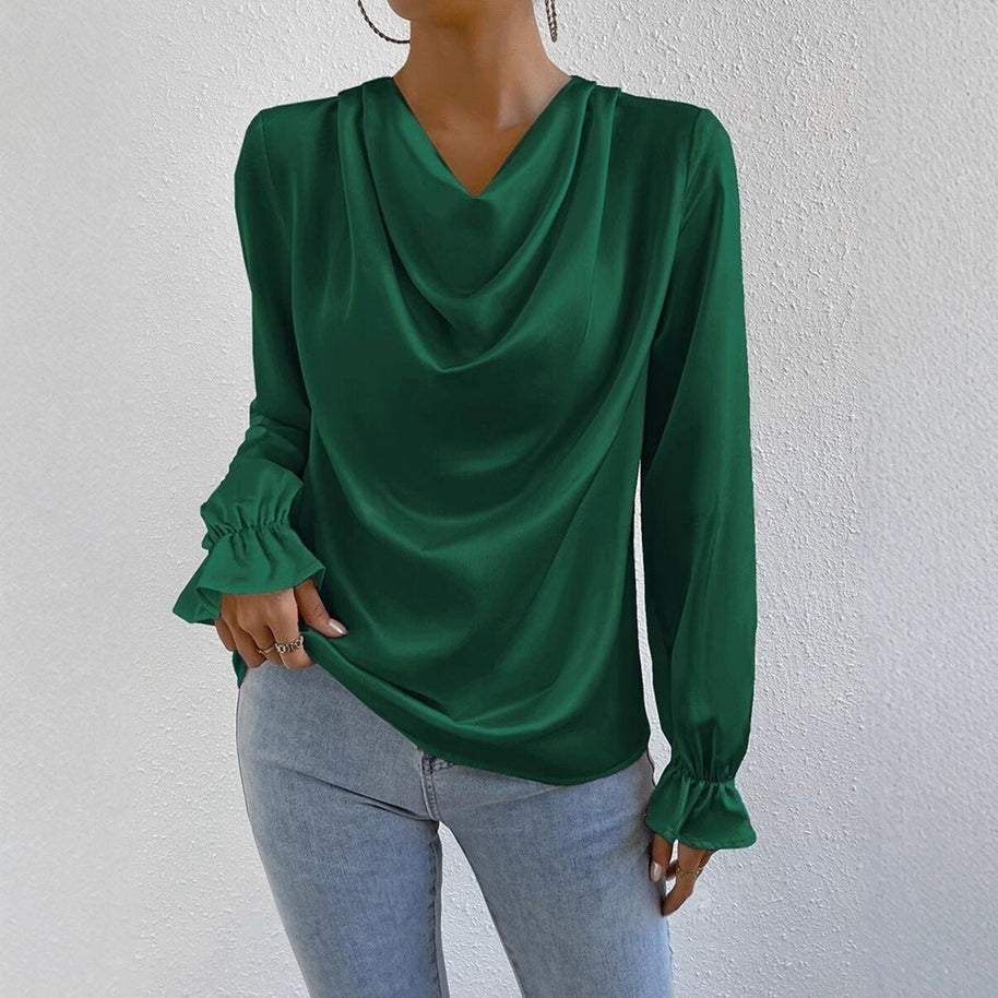 WW | Satin Langarmbluse Top