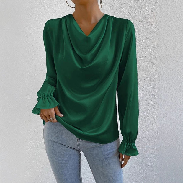 WW | Satin Langarmbluse Top
