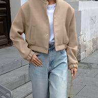 Damen sportliche cropped Jacke mit praktischen Taschen und hochwertigem Material WW