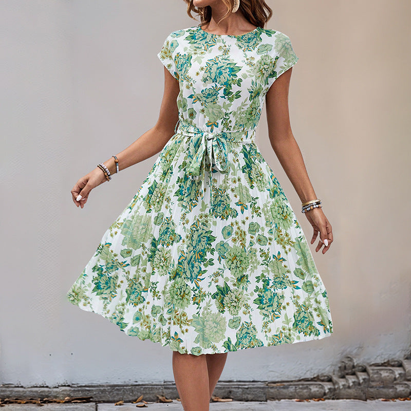 Damen Midikleid mit asymmetrischem Schnitt und modischem Bindegürtel WW