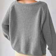 Damen Bequemer Oversized Pullover mit weitem Rundhalsausschnitt WW