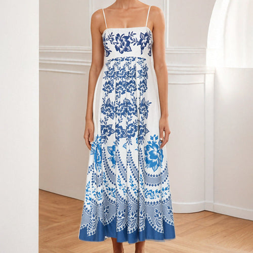 Damen Maxi-Kleid mit elegantem floralen Design und schwingendem Rock W&W Mode