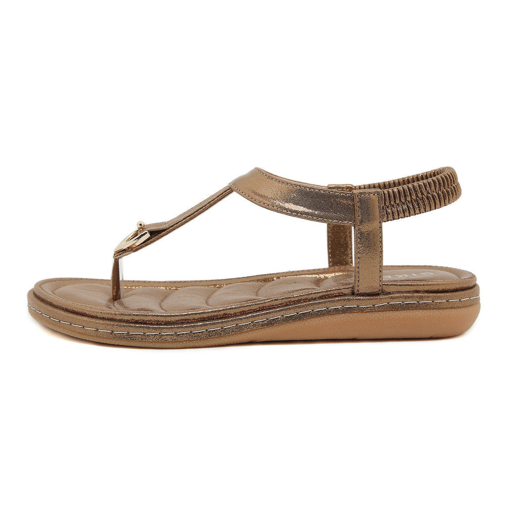 Damen Zehentrenner Sandalen mit ergonimischem Fußbett und eleganter Dekoration WW