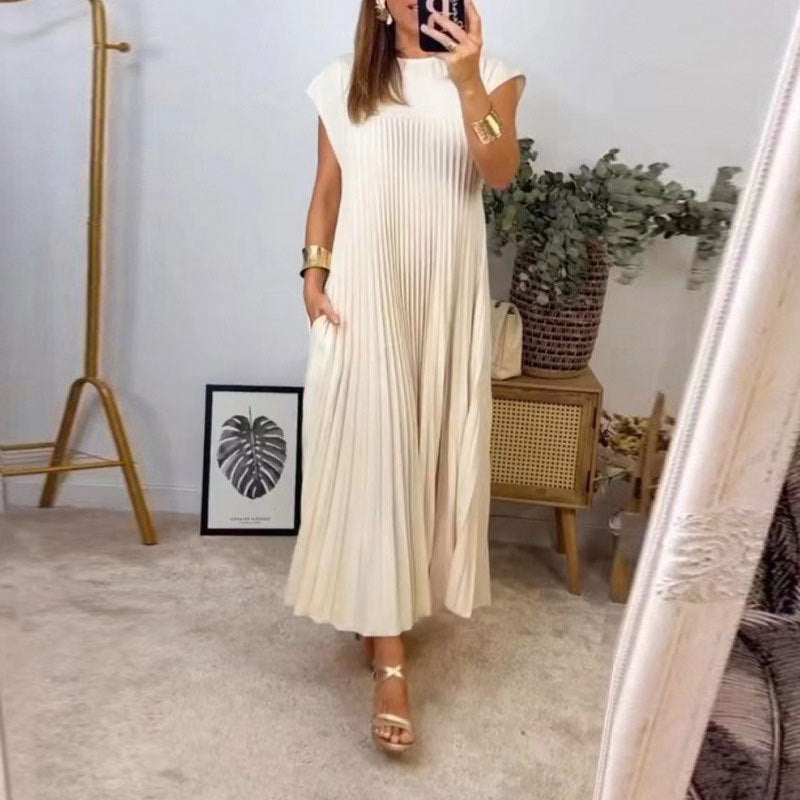 Damen Maxikleid mit eleganten Puffärmeln und hohem Schlitz W&W Mode