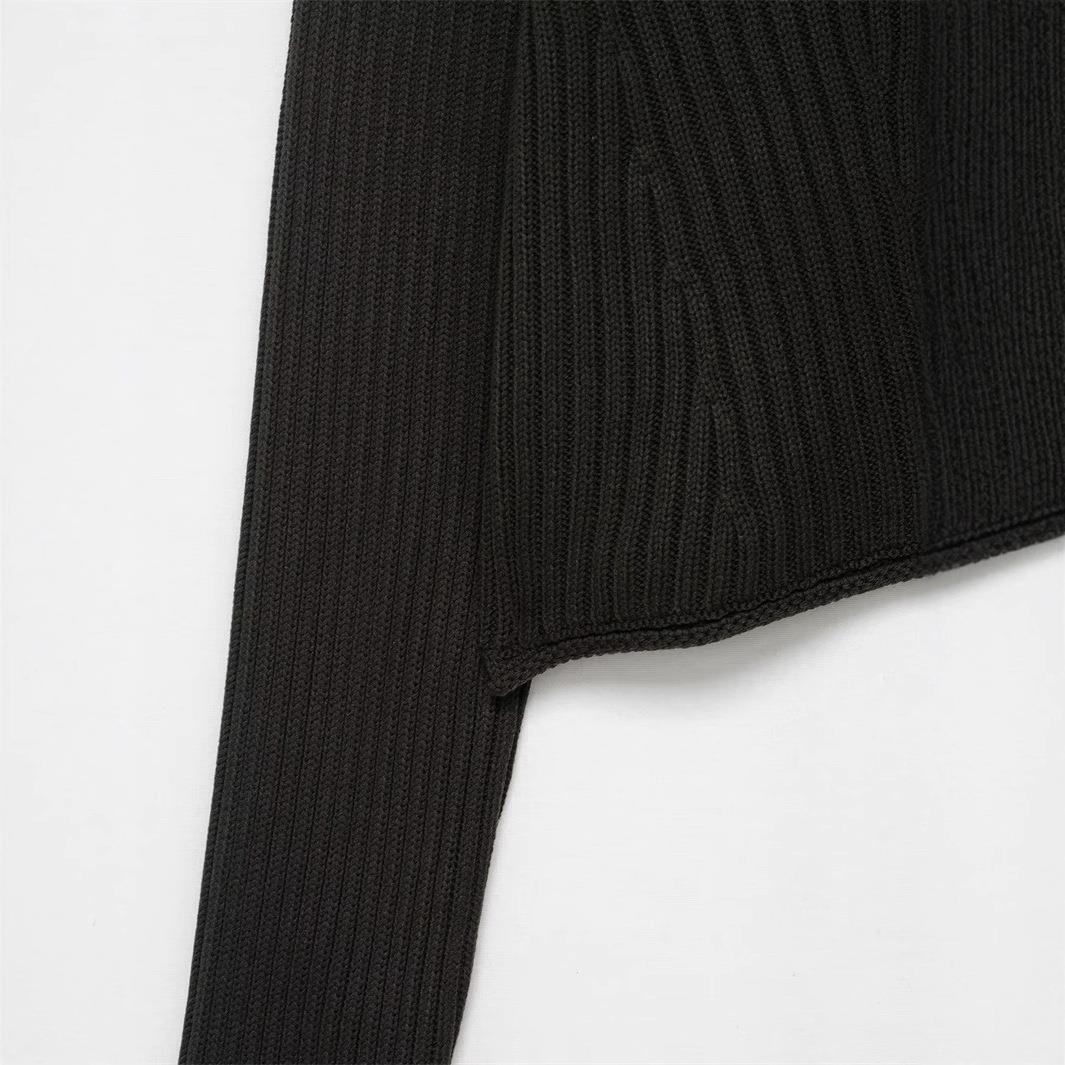 Damen Strickjacke mit breitem Kragen und modischen Knopfdetails WW