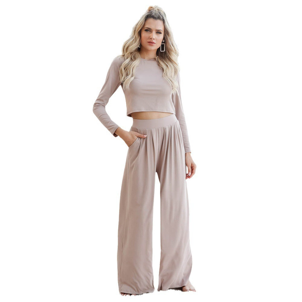 Damen Jumpsuit mit weitem Beinschnitt und langen Ärmeln WW