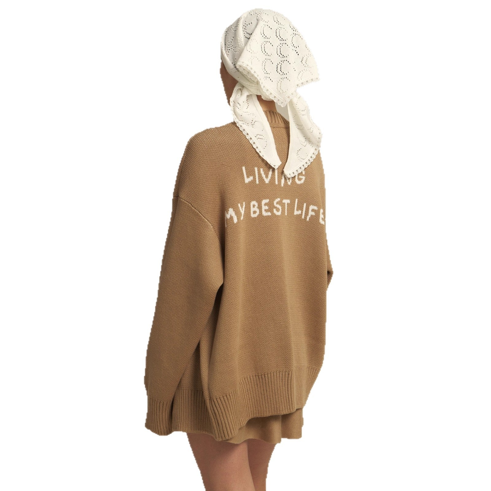 Damen bequemer Oversized-Pullover und lässige Palazzohose Set WW