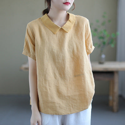 WW | Leinen Vintage Bluse für Damen - Stilvolle und Bequeme Bluse