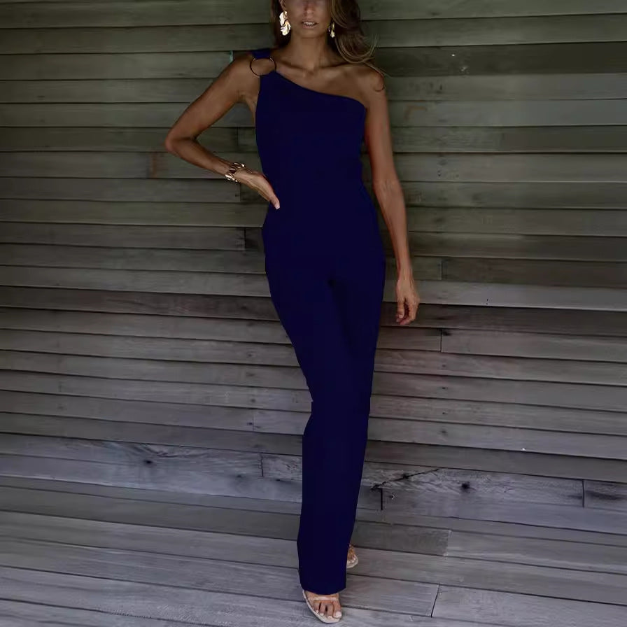 Damen Stylish Jumpsuit mit asymmetrischem Schnitt und eleganten Details WW