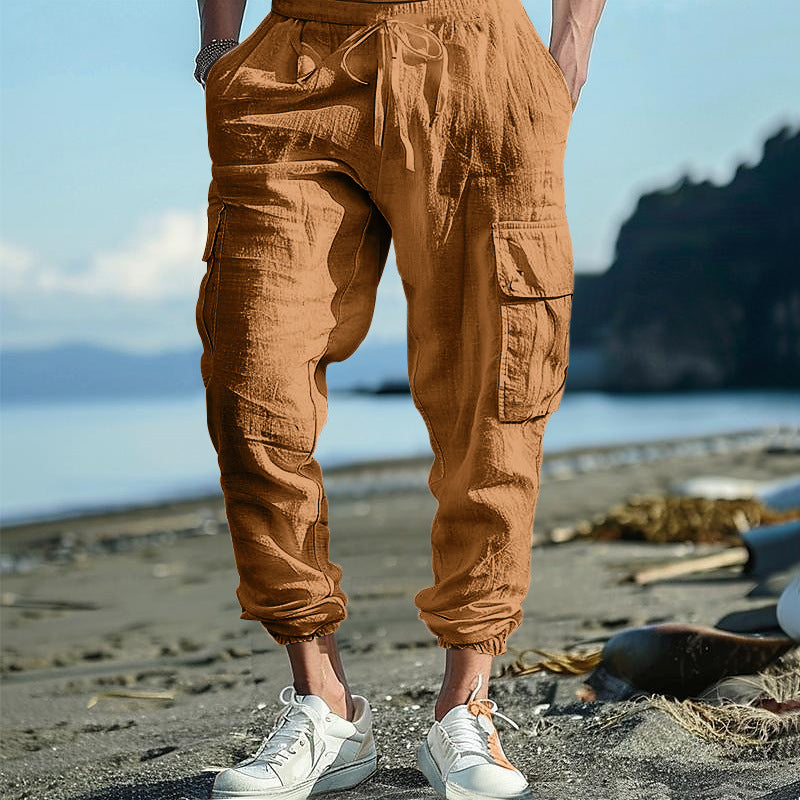 Herren Cargo-Hose mit mehreren praktischen Seitentaschen und elastischem Bund WW