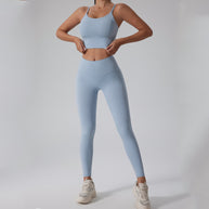 Damen Sportliches Set mit figurbetontem Top und Hochbund-Leggings WW