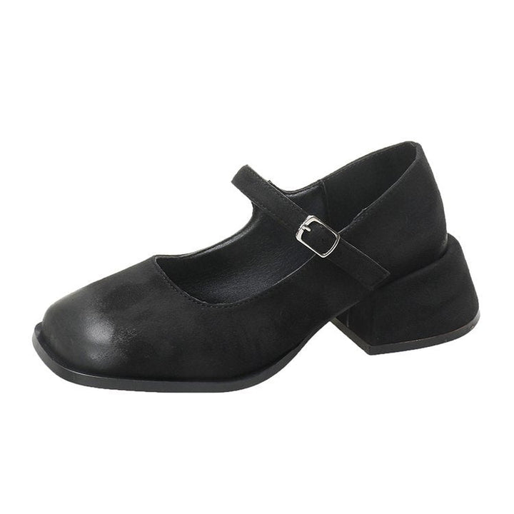 Damen klassische Mary Jane Schuhe mit verstellbarem Riemen und blockiertem Absatz W&W Mode