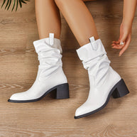 Damen Stiefeletten mit elegantem rüschenförmigen Design und bequemer Sohle WW