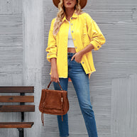 Damen Denim-Hemdjacke im lässigen Oversized-Schnitt mit fransigen Details WW