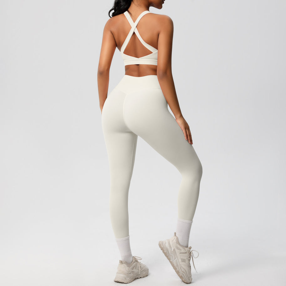 Damen Sport-BH und hochleistungs Leggings Set mit atmungsaktivem Design WW