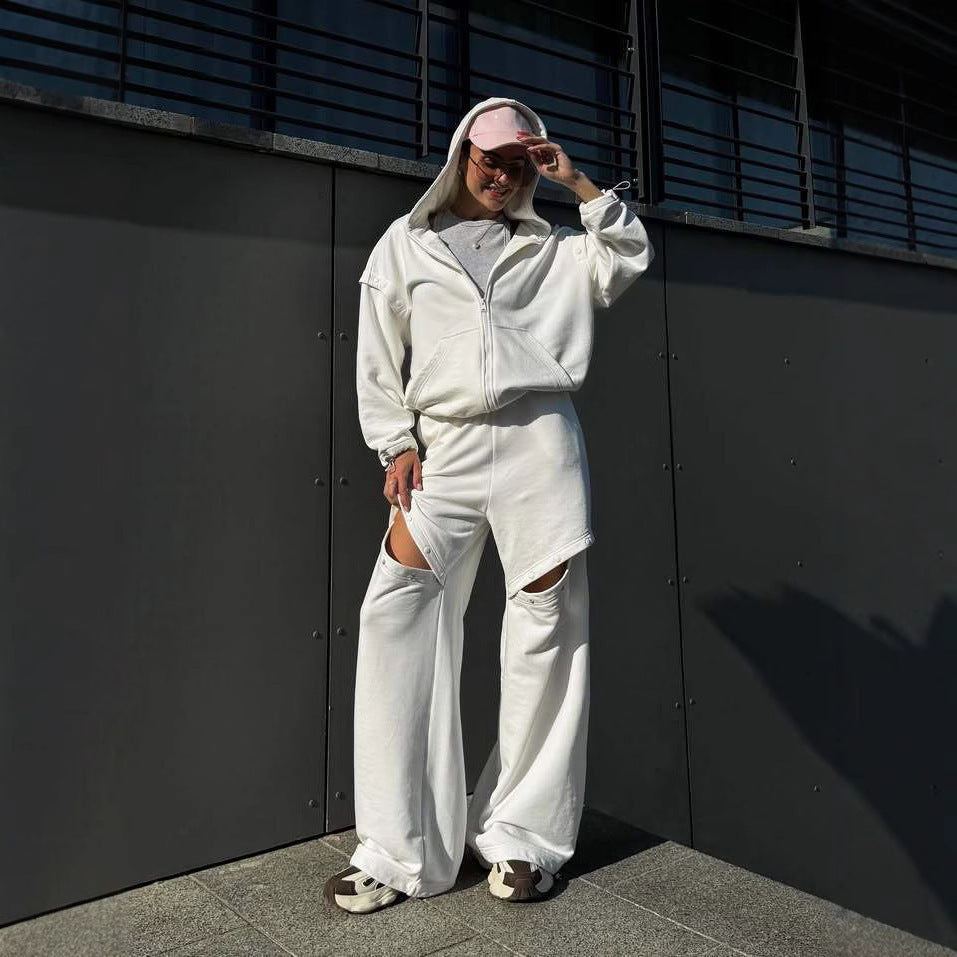 Damen Sportliches Relaxed-Fit Set mit modischen Cut-Outs WW