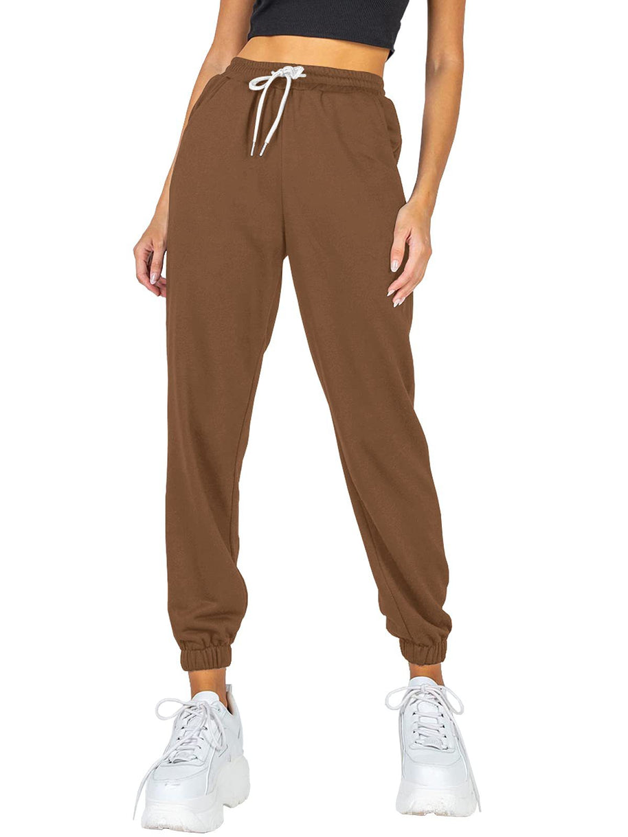 Damen bequeme Sweatpants mit elastischem Bund und Taschen WW