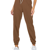Damen bequeme Sweatpants mit elastischem Bund und Taschen WW