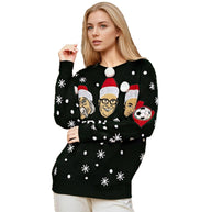 Damen sportlicher Pullover mit Fußballmotiv WW