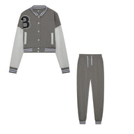 Damen Sportliches Set aus cropped Jacke und Jogginghose WW