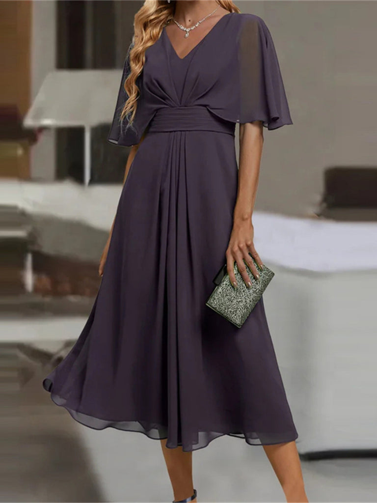 W&W | V-Ausschnitt Taille Swing Kleid