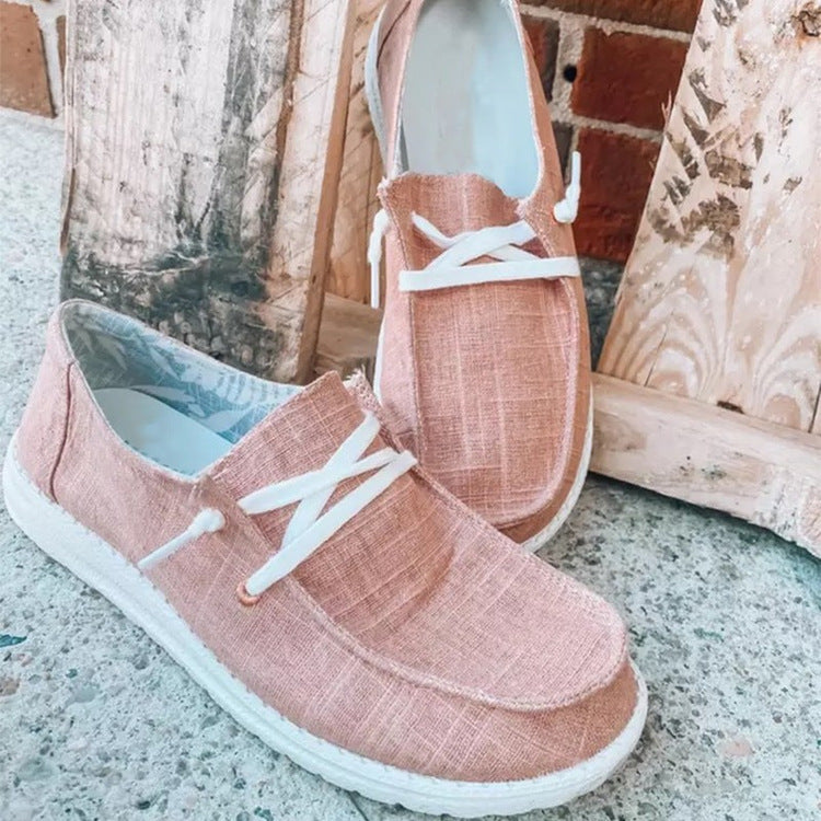 Damen bequeme Slip-On Sneakers mit atmungsaktivem Obermaterial und flexibler Sohle WW