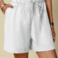 Damen lockere Shorts mit elastischem Bund und praktischen Seitentaschen WW