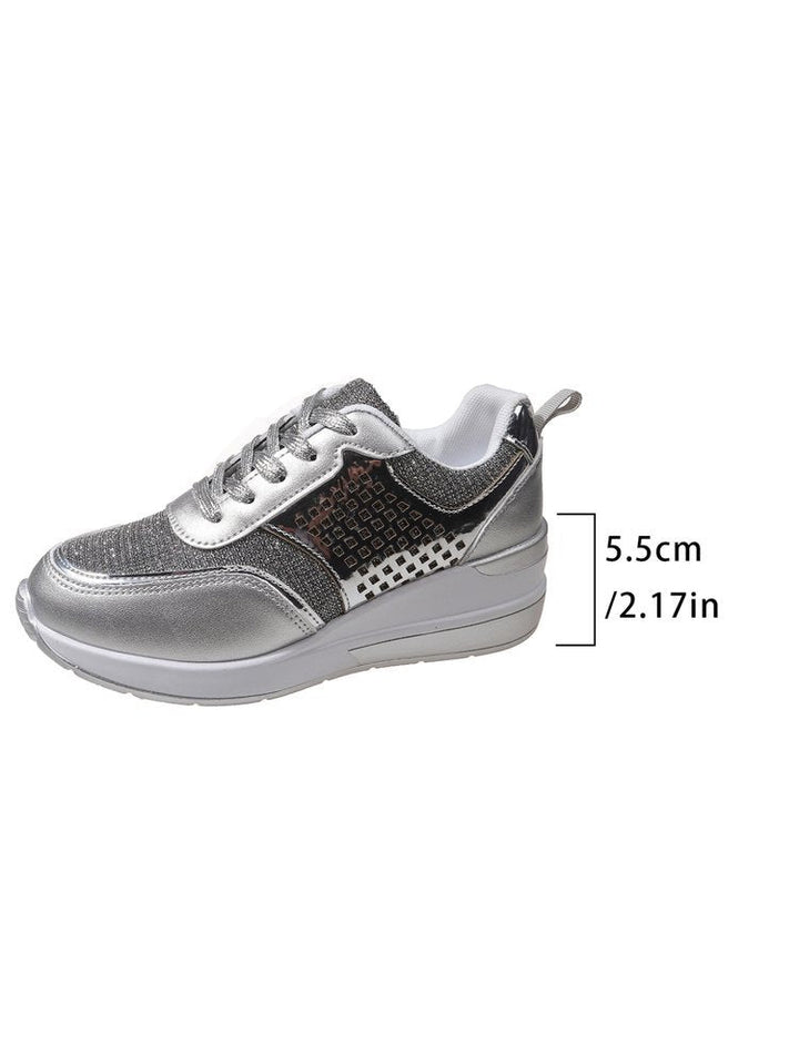 Damen Sneakers mit modischem Metallic-Akzent und atmungsaktiver Dämpfung W&W Mode