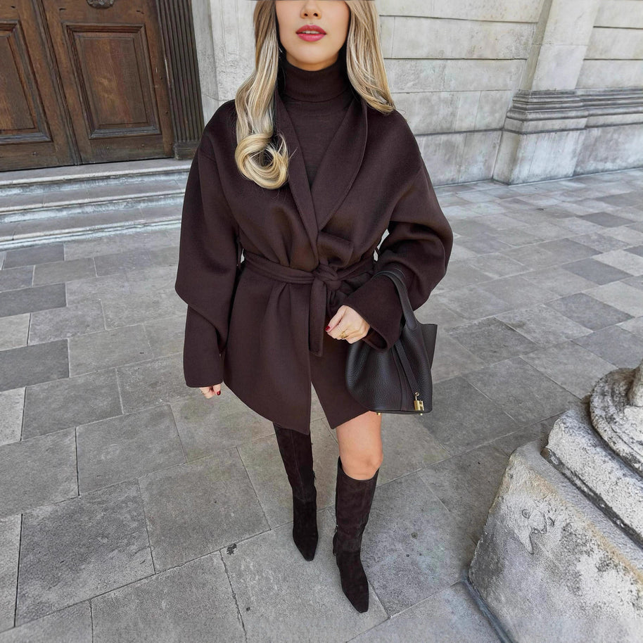 Damen Wickeljacke aus hochwertigem, weichem Material mit tailliertem Schnitt WW