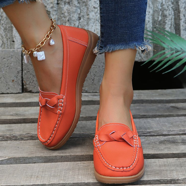 Damen Mokassins mit stilvoller Schleifenapplikation und rutschfester Sohle W&W Mode