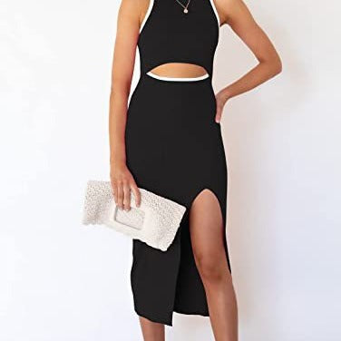 Damen Maxikleid mit Cut-Out-Details und elegantem Schlitz WW