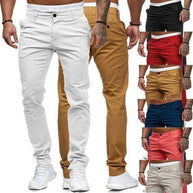 Herren maßgeschneiderte Slim-Fit Chino-Hosen WW