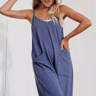 Damen Bequemer Strampelanzug mit Taschen WW
