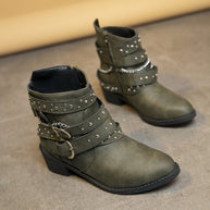 Damen Stiefeletten mit modischem Riemen-Design und dekorativen Akzenten W&W
